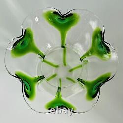 Stuart Sons For Liberty & Co Peacock Eye Trailed Glass Bowl C1905