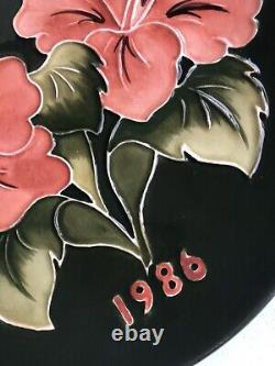 Stunning 1986 Moorcroft'Hibiscus'Green Plate /Dish England Collectable 22cm