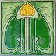Stunning Antique Art Nouveau 6 X 6 Victorian Tile Cleveland Tiles Circa 1900s