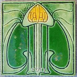 Stunning Antique Art Nouveau 6 x 6 Victorian Tile Cleveland Tiles circa 1900s