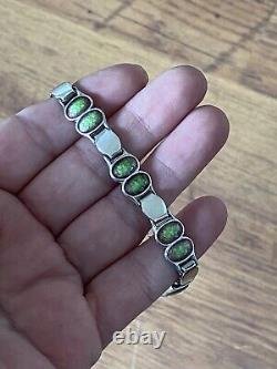 Stunning Antique Art Nouveau Arts & Crafts Silver Guilloche Enamel 7 Bracelet