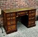 Stunning Antique Victorian Rosewood Marquetry Writing Desk Green Leather Top