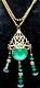 Stunning Art Nouveau Green Glass Antique Necklace