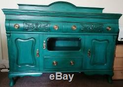 Stunning Art Nouveau Sideboard Painted In Annie Sloan Florence (Copper Green)