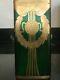 Stunning Art Nouveau Vase In Emerald Green & Relief With Gold Decor, Mb107