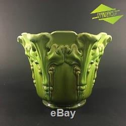 Stunning Green Bretby England Jardiniere Art Nouveau Pottery Style Planter 1263h