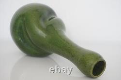 Stunning Green Glaze Twisted Vase Probably Belgian Art Nouveau c. 1900