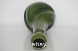 Stunning Green Glaze Twisted Vase Probably Belgian Art Nouveau c. 1900