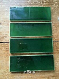 Stunning Green Original Art Nouveau Reclaimed Fireplace Tiles Minton Interest