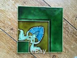 Stunning Green Original Art Nouveau Reclaimed Fireplace Tiles Minton Interest