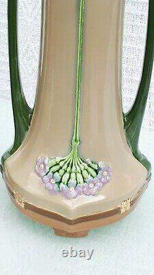 Stunning Pair Of Large Eichwald Art Nouveau Vases 30cm