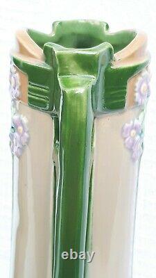 Stunning Pair Of Large Eichwald Art Nouveau Vases 30cm