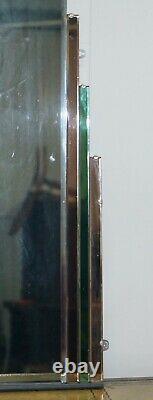 Sublime 1930's Art Deco Peach & Green Glass Bevelled Manhattan Decor Mirror