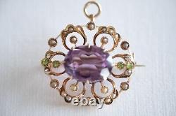 Suffragette Art Nouveau 14ct Gold Pendant / Brooch C1900's, 5.6g, Box