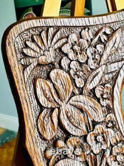 Superb Antique Carved Oak Picture Frame 5x5 Rebate Arts & Crafts Nouveau Folk