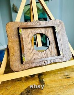 Superb Antique Carved Oak Picture Frame 5x5 Rebate Arts & Crafts Nouveau Folk