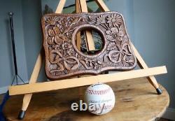Superb Antique Carved Oak Picture Frame 5x5 Rebate Arts & Crafts Nouveau Folk