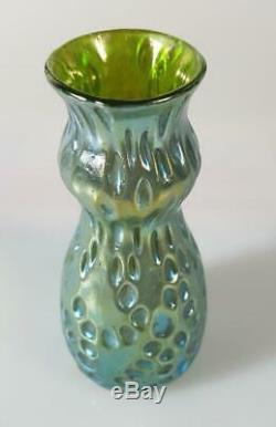 Superb LOETZ Art Nouveau glass vase decor Crete Diaspora blue/green