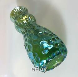 Superb LOETZ Art Nouveau glass vase decor Crete Diaspora blue/green
