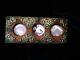 Superb Original Art Nouveau, Metal On Wood Photo Frame, With Green Cabochons
