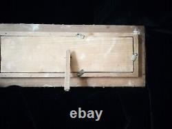 Superb Original Art Nouveau, Metal On Wood Photo Frame, With Green Cabochons