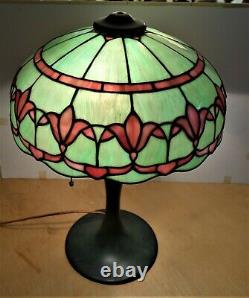 Superb Whaley Table Lamp, 15 In, Ca. 1910, Verdigris Patina, Super Condition