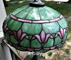Superb Whaley Table Lamp, 15 In, Ca. 1910, Verdigris Patina, Super Condition