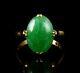T. Y. Lee Fine Natural 5.36ct Untreated Undyed Green Jadeite Jade 18k Gold Ring