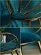 Teal Green And Gold Painted Steel Peacock Chair Art Nouveau Style Occasion Chair