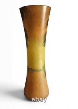 Théodore LEGRAS (1839-1916) Art Nouveau Vase polychrome landscape- Signed