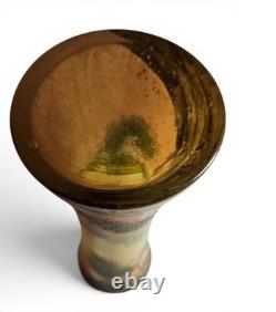 Théodore LEGRAS (1839-1916) Art Nouveau Vase polychrome landscape- Signed