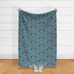 Throw Blanket Springtime Meadow Blue Green Art Nouveau Arts and crafts 48 x 70in