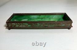 Tiffany Studios Bronze & Favrile Glass Pen Tray