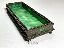 Tiffany Studios Bronze & Favrile Glass Pen Tray