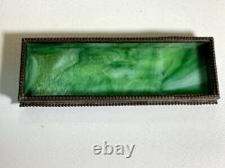 Tiffany Studios Bronze & Favrile Glass Pen Tray