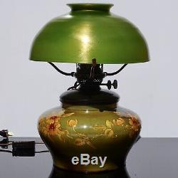 Tiffany Studios Bronze, Favrile and Pottery Oil Lamp