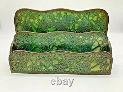 Tiffany Studios Bronze & Glass Three Piece Grapevine Desk Set