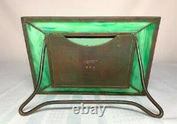 Tiffany Studios, Grapevine Small Desk Calendar, Green Glass, Patina, Complete