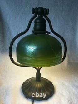 Tiffany Studios Harp Lamp, signed