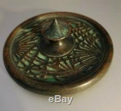 Tiffany Studios New York Pine Needle 936 Green Glass Paperweight Favrile Bronze