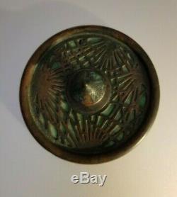 Tiffany Studios New York Pine Needle 936 Green Glass Paperweight Favrile Bronze