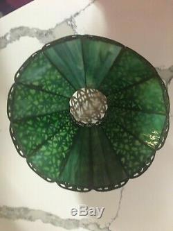 Tiffany Studios Ny 10 Bronze Fleur De Lis Stained Glass Lamp Shade Handel Era