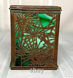 Tiffany Studios, Pine Needle Card Box, Single Deck, Green Glass Patina, Htf Item