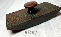 Tiffany Studios, Zodiac Rocker Blotter, Outstanding Red Green Brown Patina