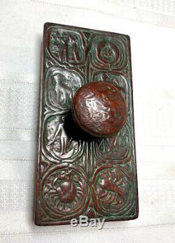 Tiffany Studios, Zodiac Rocker Blotter, Outstanding Red Green Brown Patina