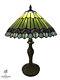 Tiffany Style 20 Green And Blue Abstract Table Lamp. Stained Glass Lighting