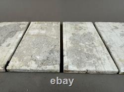 Tile Set 6 Blue Green Art Nouveau Fireplace Majolica Ceramic Floral Antique