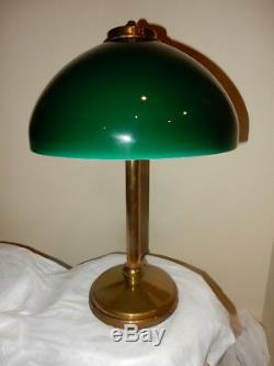 Tudor Arts & Crafts Nouveau Pittsburgh Table Lamp w Cased Green Shade