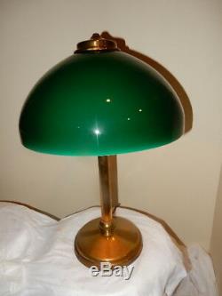 Tudor Arts & Crafts Nouveau Pittsburgh Table Lamp w Cased Green Shade