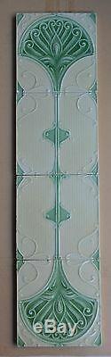 Unbrand England Antique Art Nouveau Majolica Set 4-tile C1900